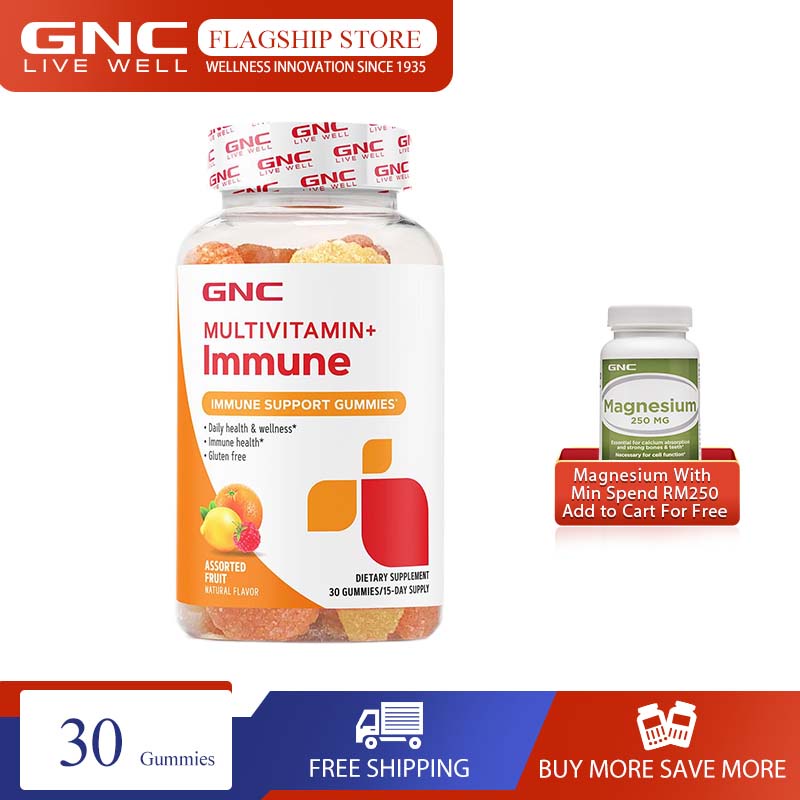 [EXP Mar2024] GNC Multivitamin+ Immune 30 Gummies Natural Flavor Support Daily Health