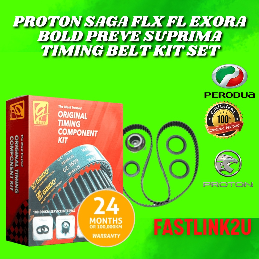Original Gaido Proton Fl Flx Exora Bold Preve Supirma New Saga Timing Belt Kit Set 100 New Baru