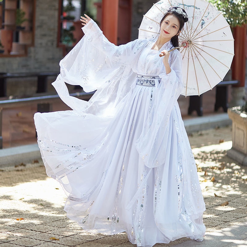 l Plus Size Hanfu Female Fat mm100kg Super Fairy Costume Elegant ...