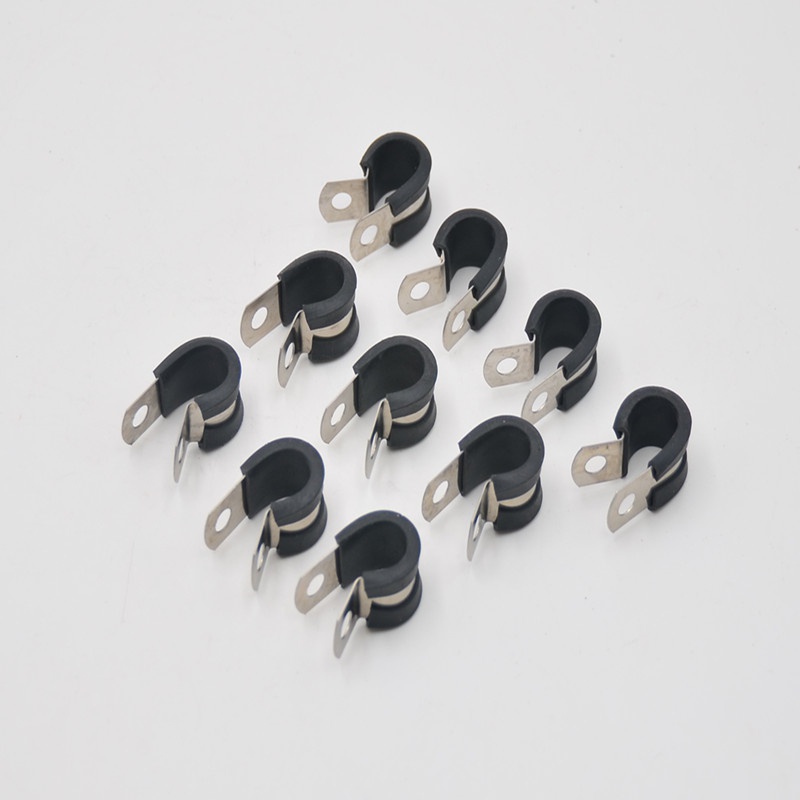 12mm Rtype Fixed Pipe Clamp Kit Rubber Shock Absorber Tube Black Clamp