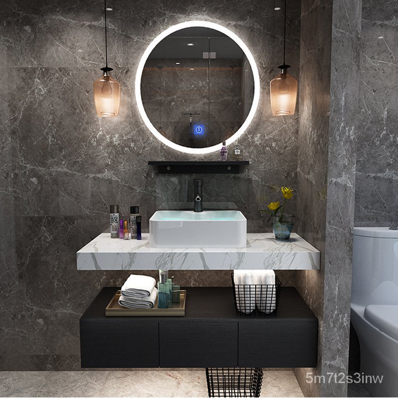 【YS CKR】Hotel Marble Bathroom Cabinet Small Apartment Washstand ...