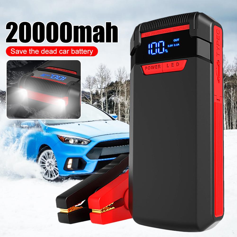 20000mAh Car Battery Jump Starter Power Bank 800A Portable USB Fast Charger  with LED Lamp 12V Emergency Booster