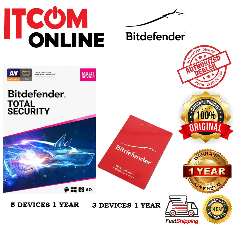 BITDEFENDER INTERNET SECURITY /TOTAL SECURITY 3 DEVICE / 5 DEVICE ...