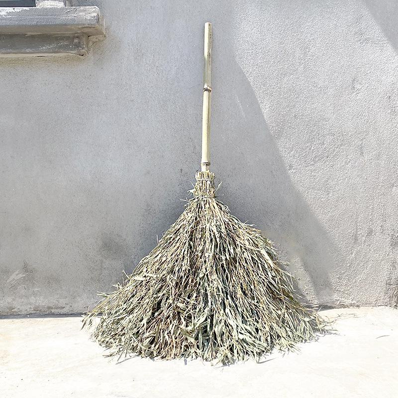 Qm💎sanitation Big Broom Bamboo Road Sweep Bamboo Outdoor Plus Sized