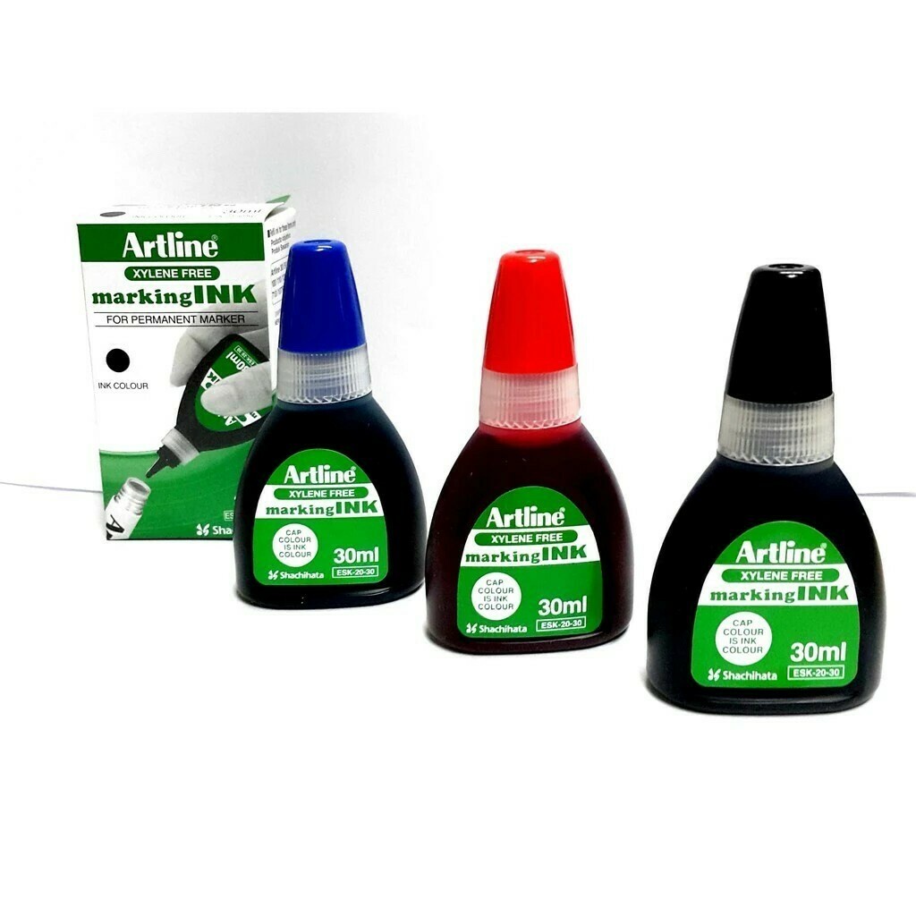 Artline Permanent Marking Ink Refill 30ml (Black/Blue/Red) | Shopee ...
