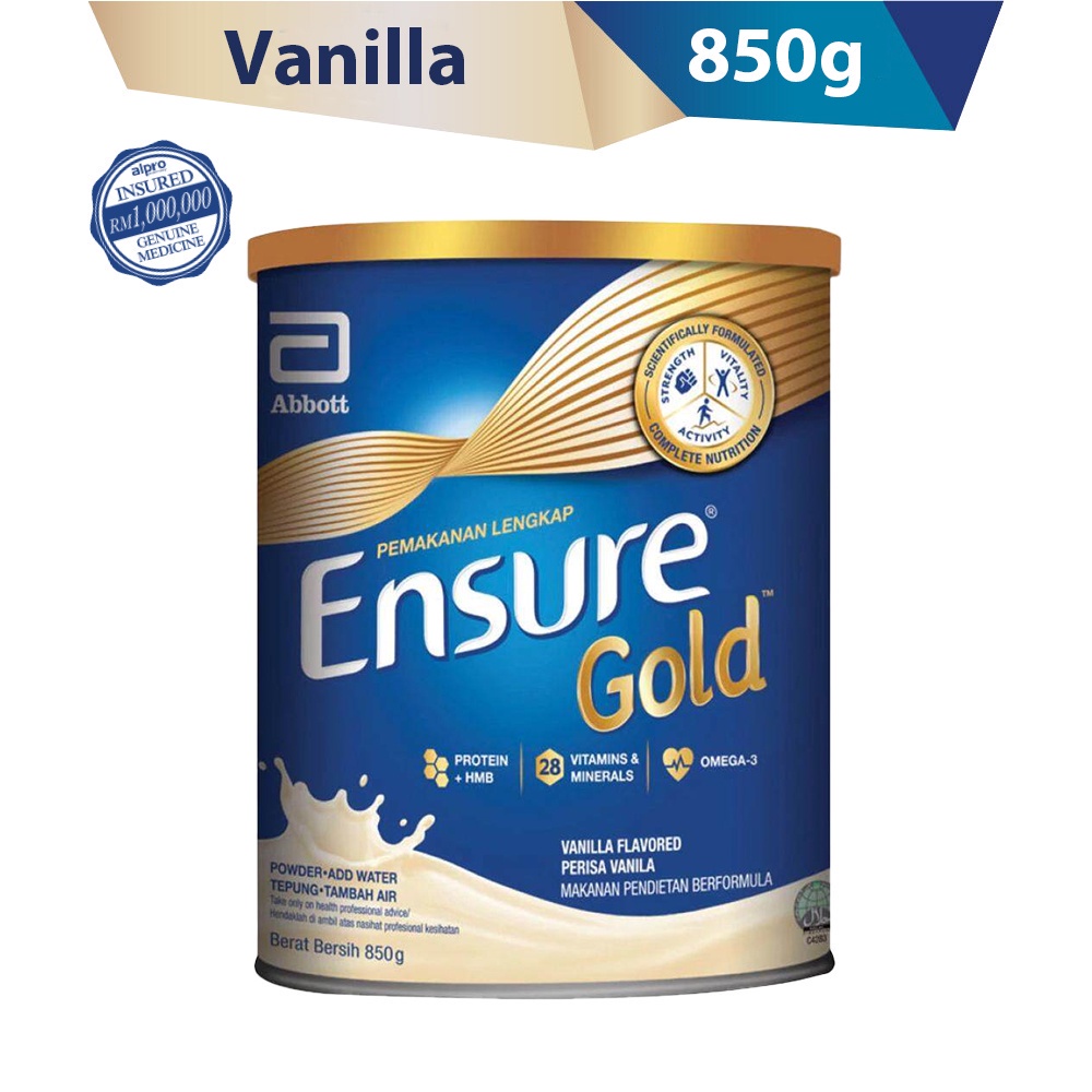 Abbott Ensure Gold Vanilla Complete Nutrition Adult Milk (850g ...