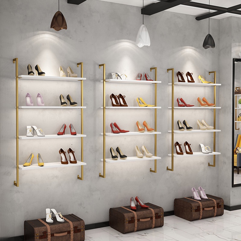 Shoe store wall-mounted shoe rack clothing shopping mall store children ...