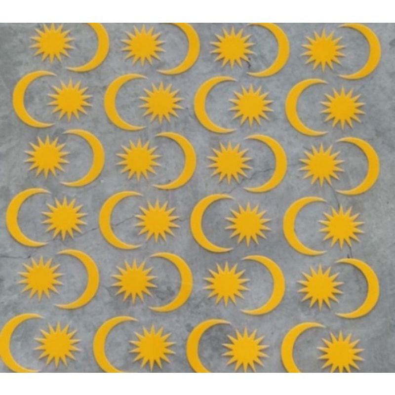 stiker bulan bintang (4 pcs) | Shopee Malaysia