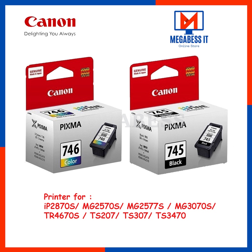 Canon Genuine ink Cartridge PG745Black PG746Colour dakwat ink iP2870S ...