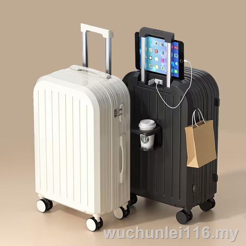 20 24 inch luggage new travel bag trolley bag code box with water cup holder rechargeable interface