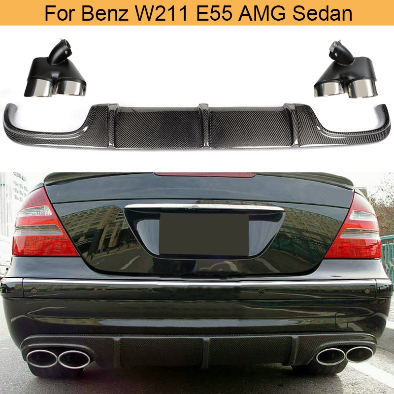 Carbon Fiber Rear Bumper Diffuser Lip for Mercedes Benz W211 E55 AMG