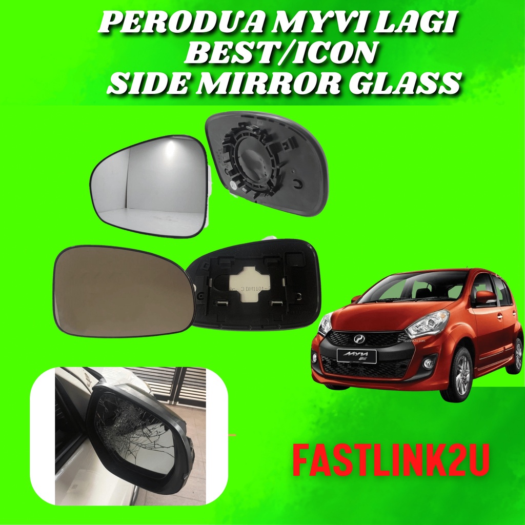 Perodua Myvi Lagi Best Icon Side Mirror Glass Cermin ( ORIGINAL