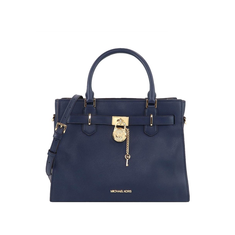 Michael Kors Hamilton Medium Satchel Navy Shopee Malaysia