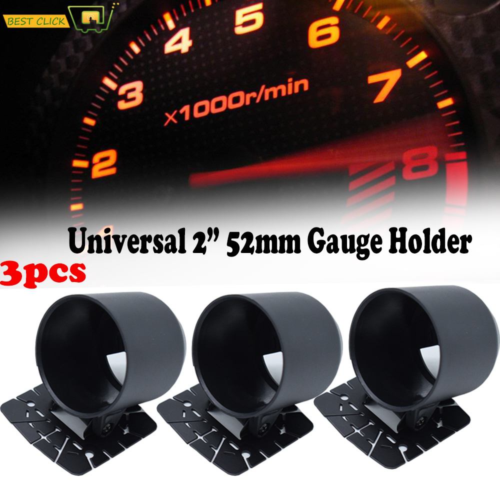 3Pc 2"; 52mm Gauge Pod For WRX STI Supra Integra RX7 EVO GTR GTI 240SX EK9 Camaro Fiesta Honda