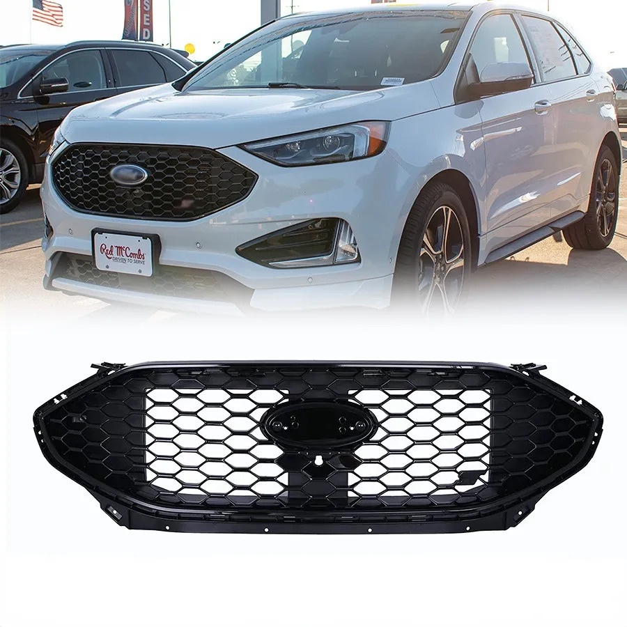 Gloss black Honeycomb Front Middle Racing Grille For Ford Edge 2019 ...