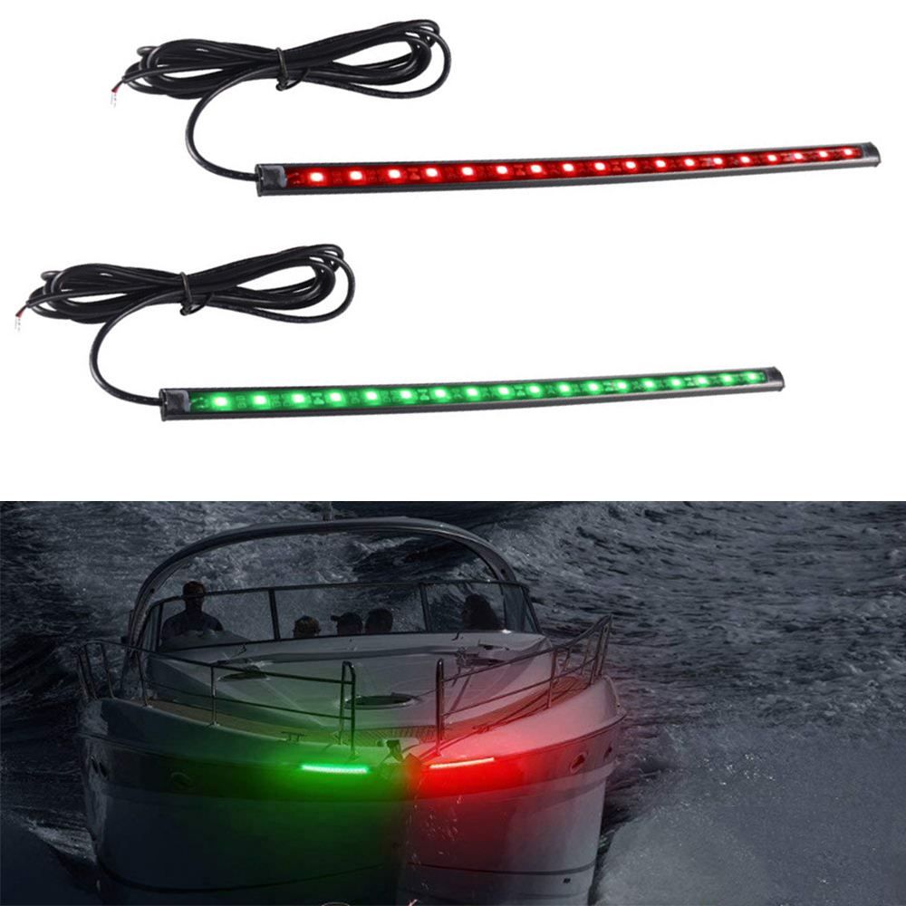 12 Inch LED Boat Bow Navigation Lights Kit for Marine Vessel Pompon