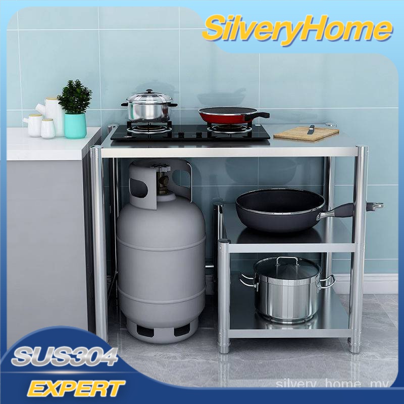 Stainless steel gas stove rack kitchen storage storage rack hose liquefied gas shelf vertical