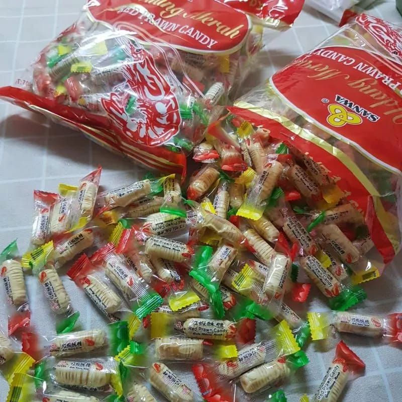 🦐 SANWA 🦐 15 PCS RED PRAWN 🍬 🦐 GULA UDANG MERAH 🦐 RED PRAWN CANDY ...