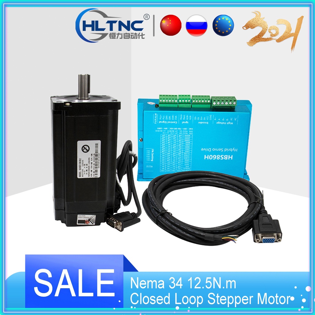 Nema 34 12.5N.m Closed Loop Stepper Motor Kit Hybird Servo Driver ...