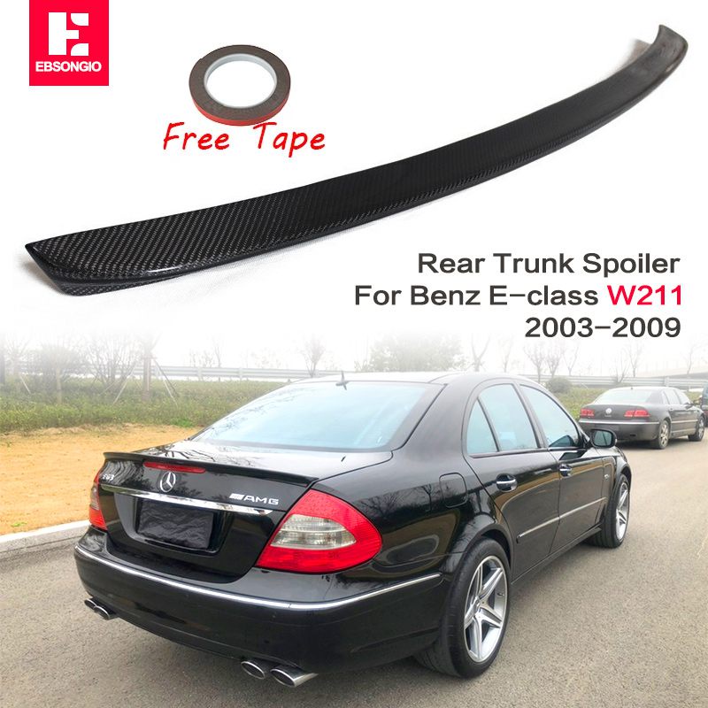 W211 Real Carbon Fiber Spoiler for MercedesBenz Eclass Sedan 4Door E300 E430 E500 E55 E63