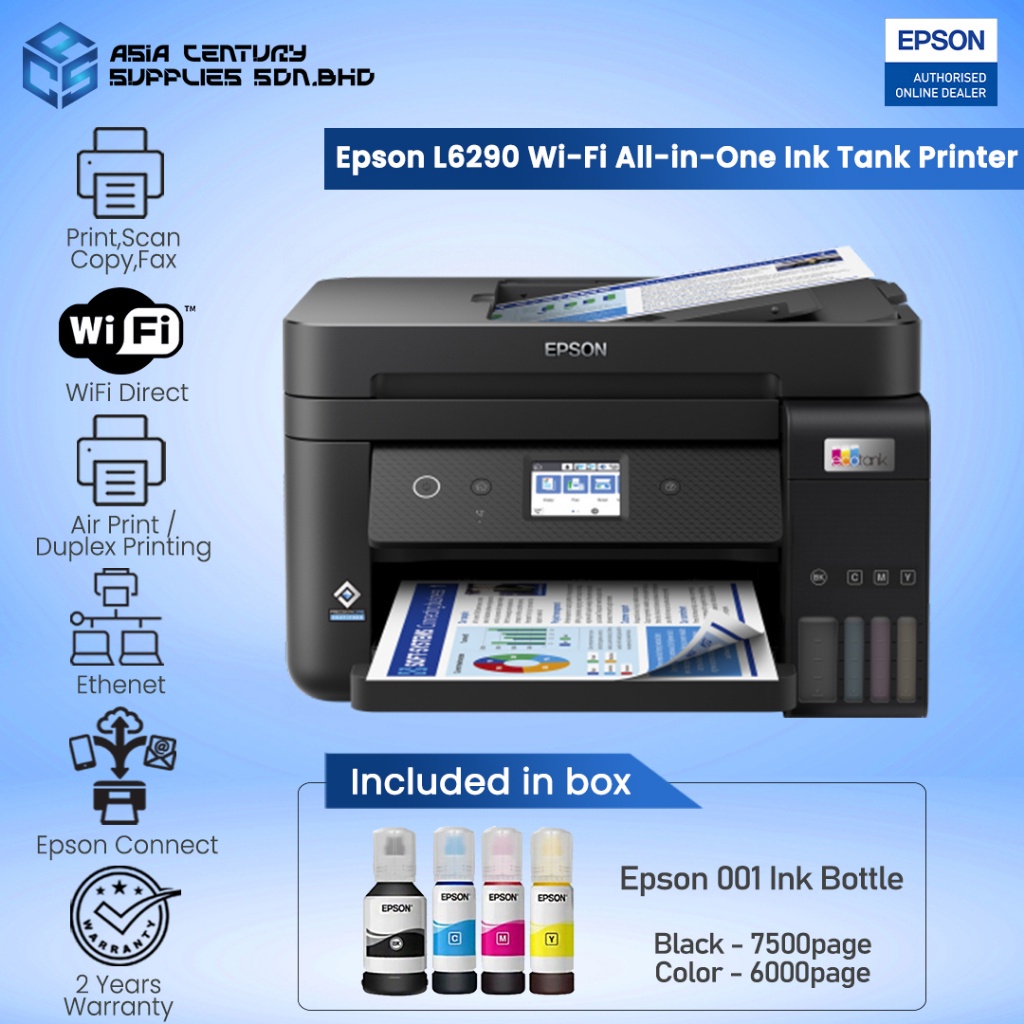 Epson L6290 All In One Ink Tank Printer ADF Function/ Duplex Print Scan ...