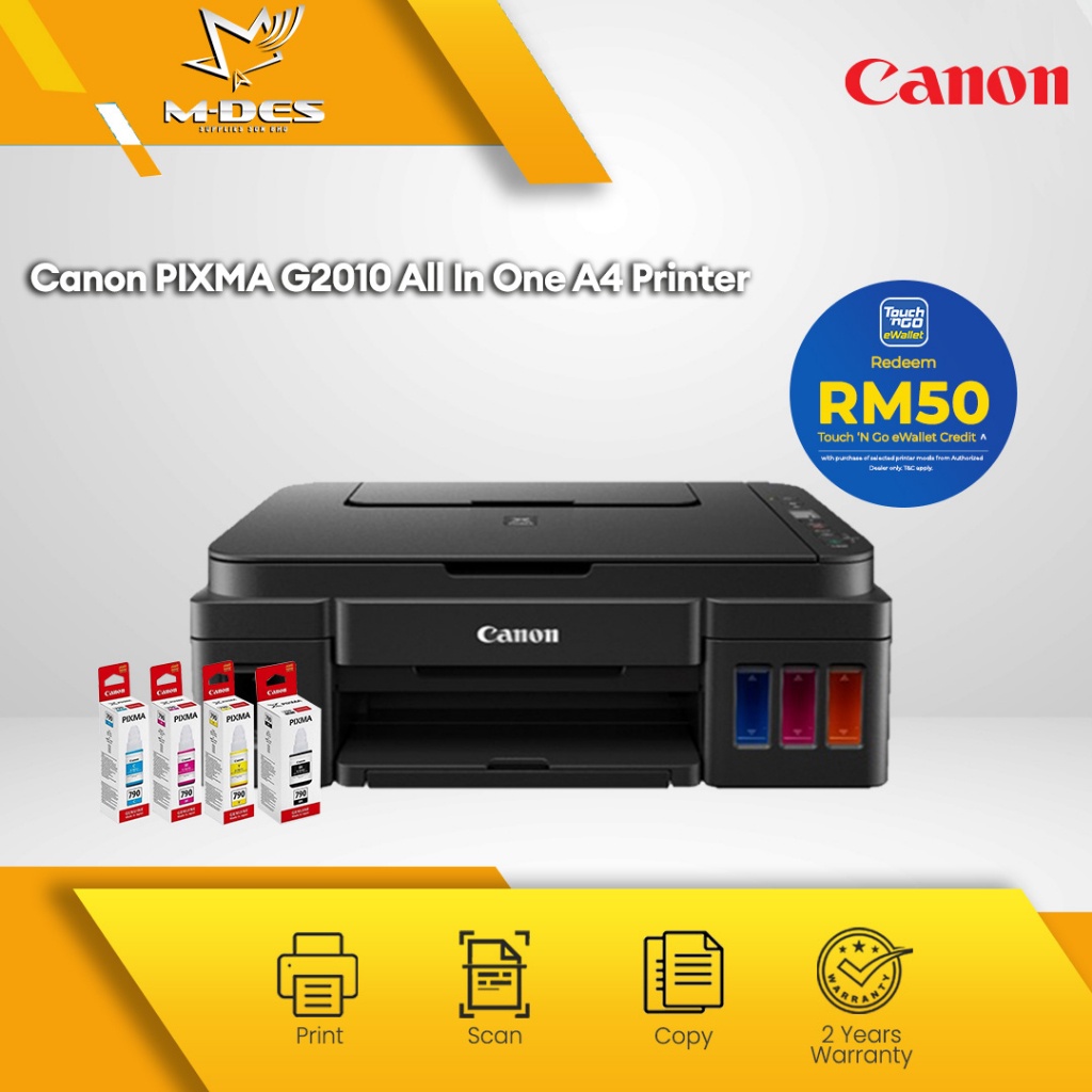 Canon Pixma G2010 All In One A4 Color Ink Tank Printer Print Scan