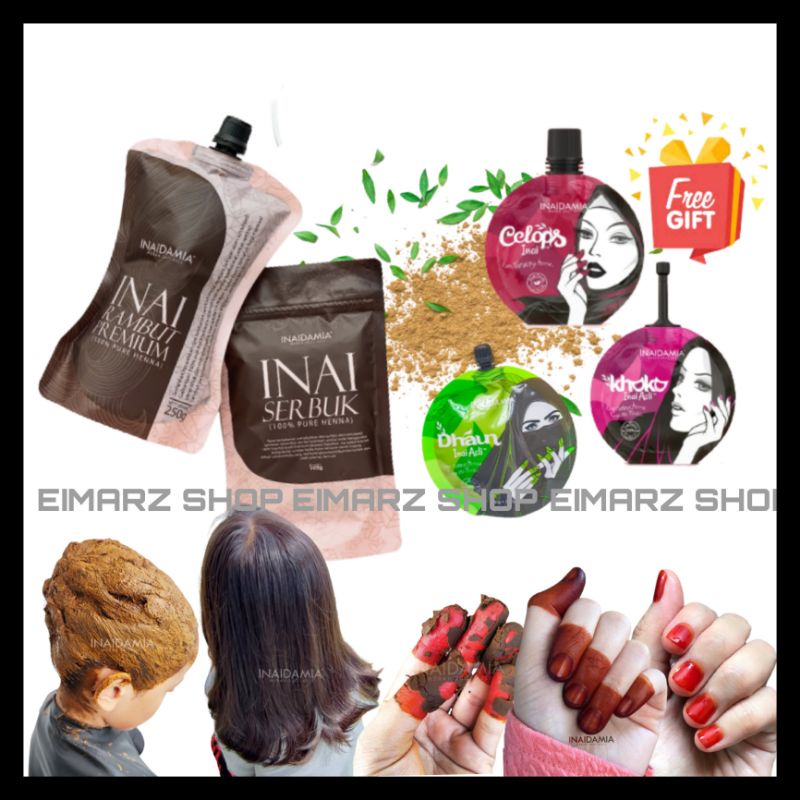 inai kuku Inai Damia Original Inai Daun Asli Inai Celup Inai Rambut ...