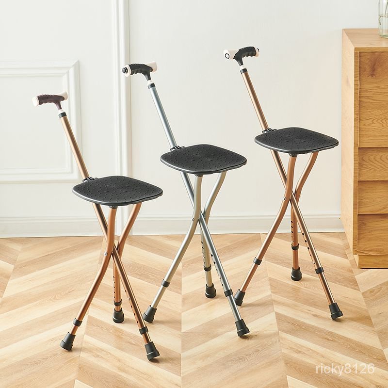 Premium Tongkat With LED Flashlight Aluminum Alloy Handle Elderly