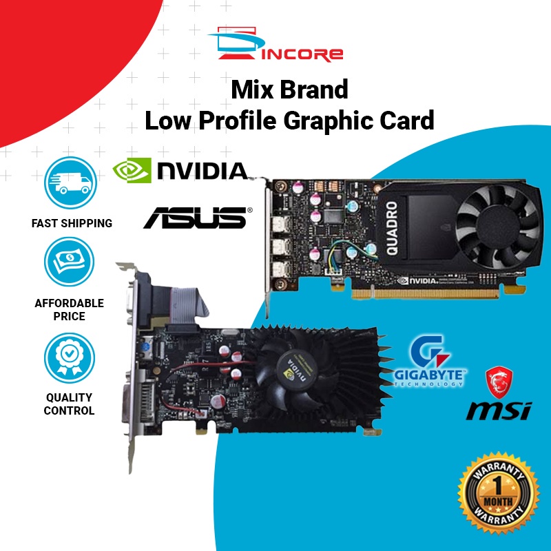 Mix Brand Low Profile Nvidia Graphic Card for SFF PC Desktop GPU PCIE 1GB 2GB GT 1030 710 730