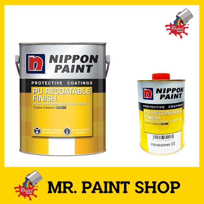 5L SET NIPPON PAINT PU RECOATABLE FINISH (GLOSS) (+ HARDENER) BS356 GOLDEN YELLOW Shopee