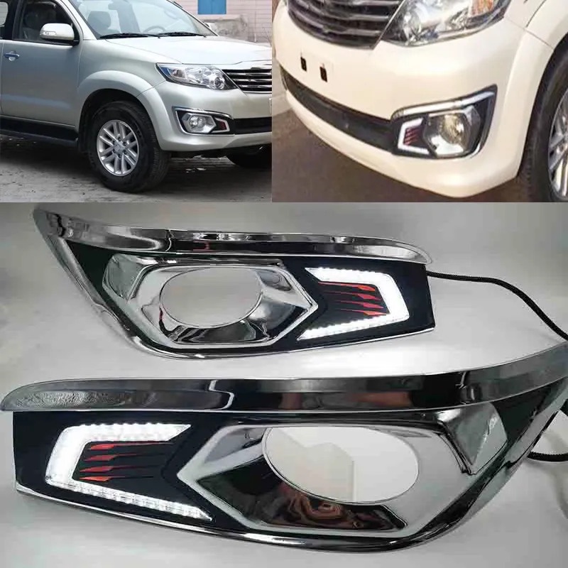 For Toyota Fortuner 2012 2013 2014 LED DRL Car Daylight Daytime Running