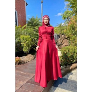 Harga lelong Dress satin matte ELENA FREE size Shopee Malaysia