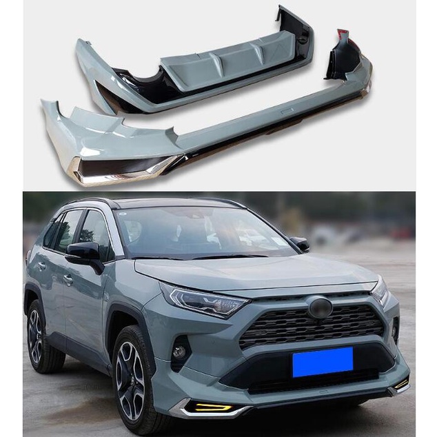 ABS Paint Body Kit For Toyota RAV4 2020 2021 2022 2023 Front Bumper Lip