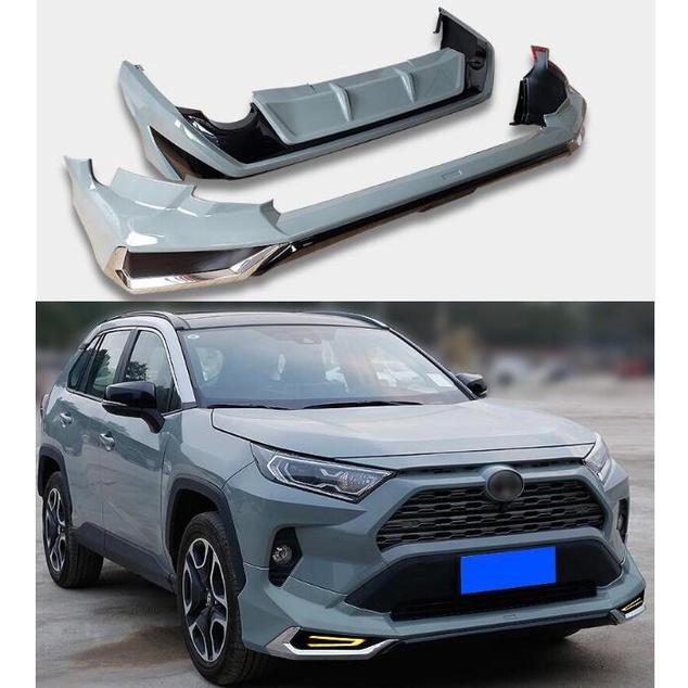 ABS Paint Body Kit For Toyota RAV4 2020 2021 2022 2023 Front Bumper Lip ...