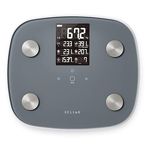 Elecom HCS-FS05GY Eclear Weight Scale, Body Composition Meter, Backlit ...