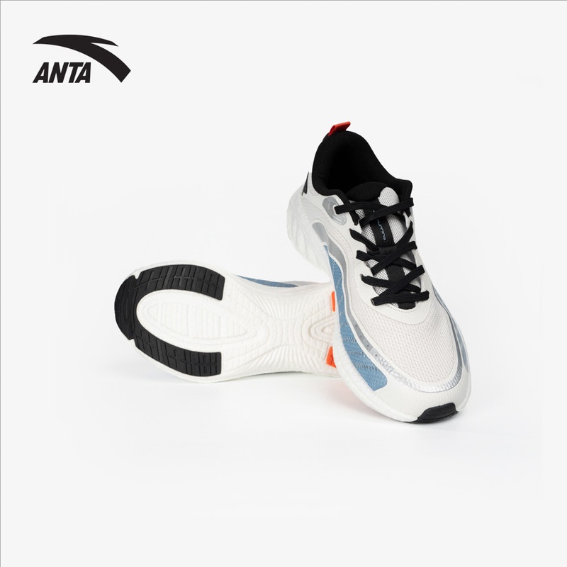 Anta Men Mars Foam Mars Foam Running Shoes Ivory White Greyish Blue Black Kasut Larian