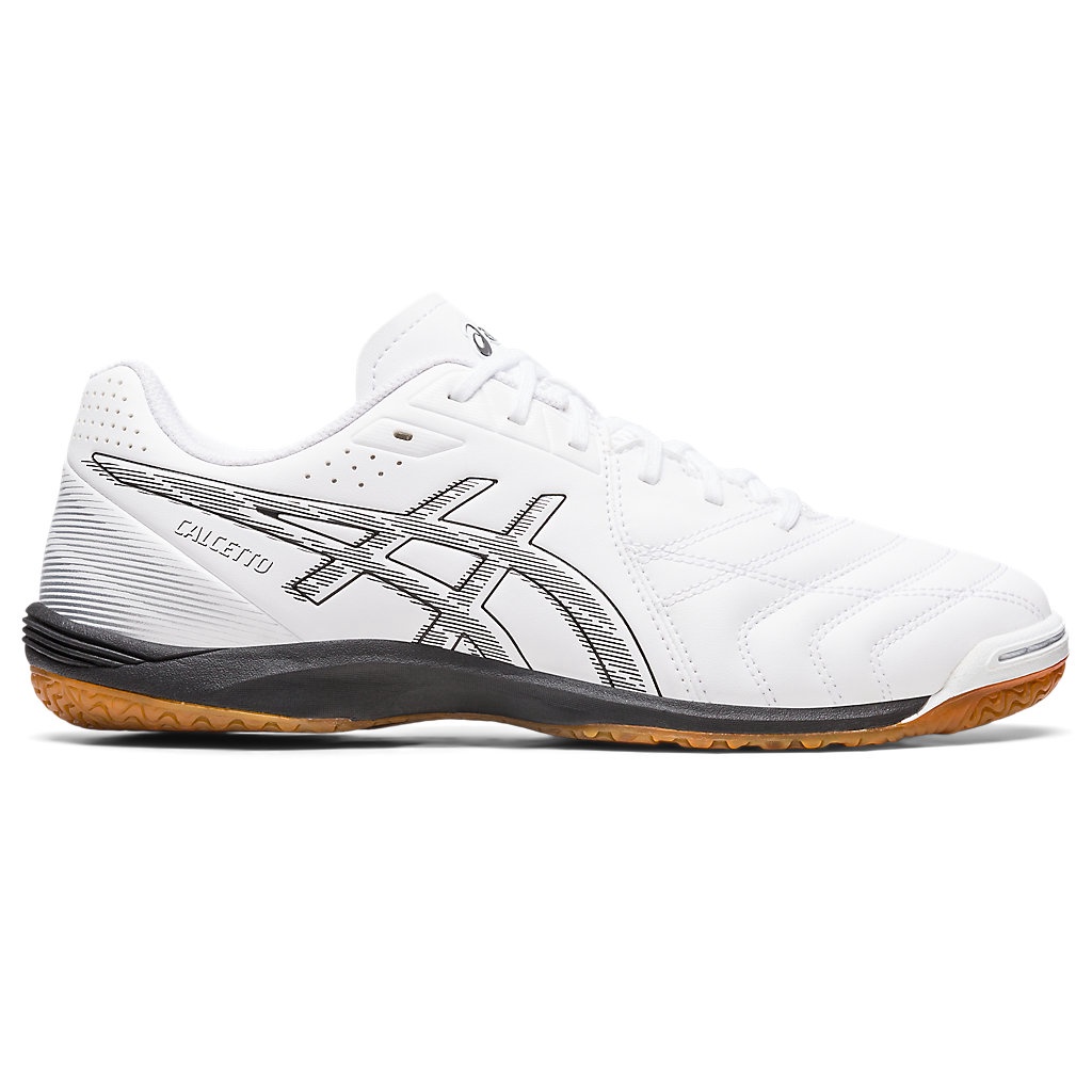 ASICS Calcetto Wd 9 2E Wide Unisex Futsal Shoes In White Black