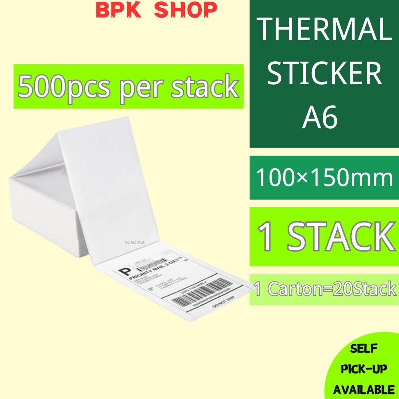 Thermal Sticker A6 100×150mm 500pcs per stack Shipping Courier Airway ...