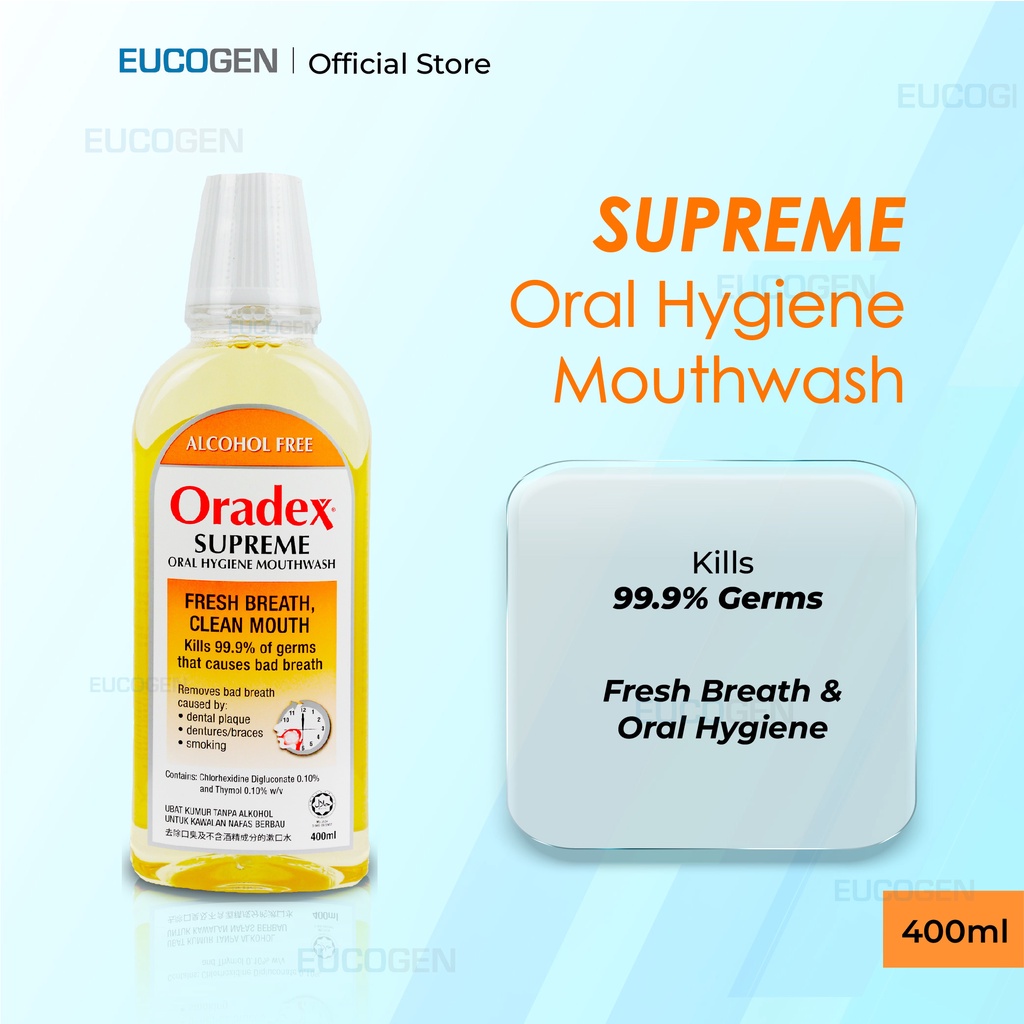 [EXP 6/25] Oradex Supreme Mouthwash Mouth Rinse Mint (400ml) Deep