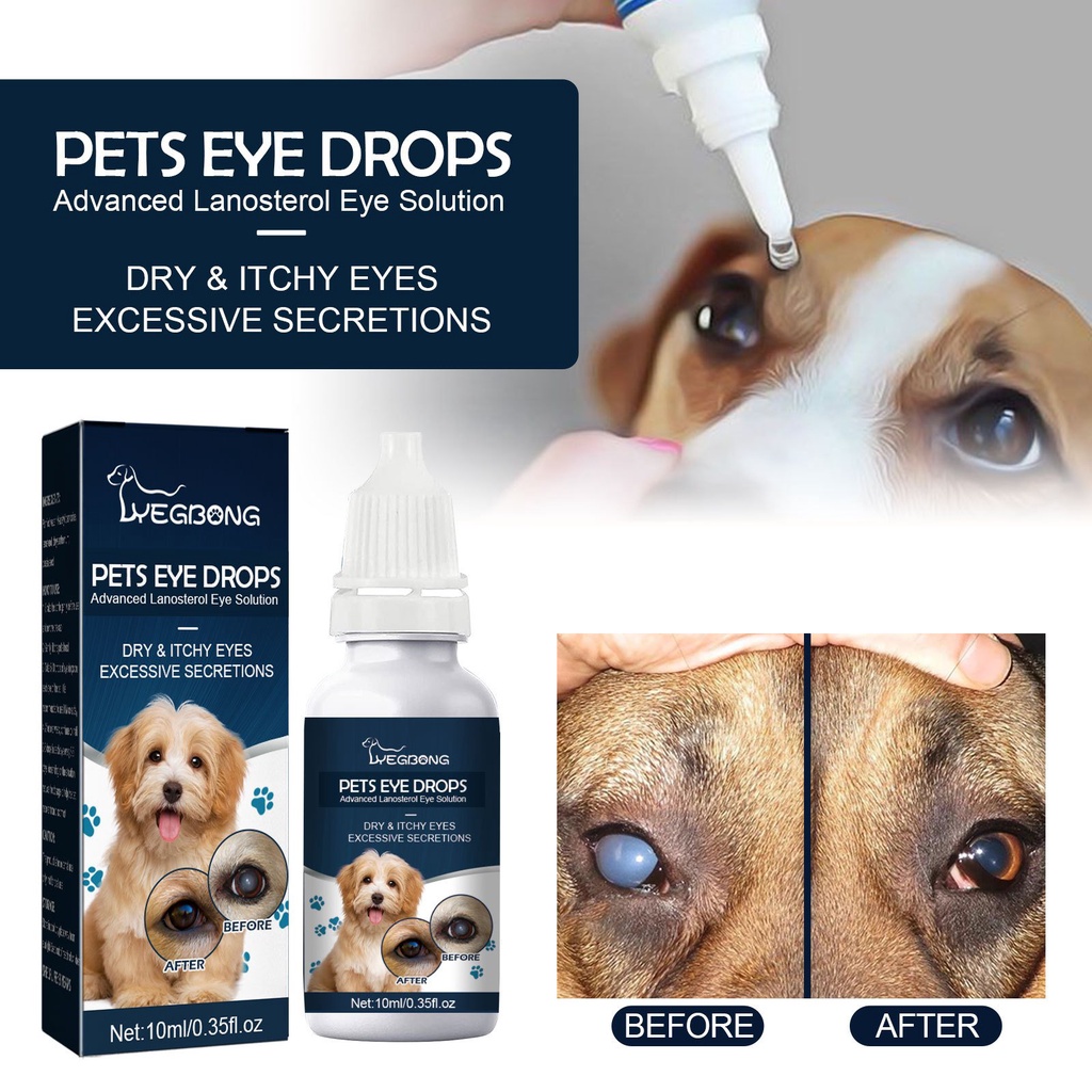 💙Yegbong Pet Eye Drops Dogs and Cats TearRemoving and Relieving Eye
