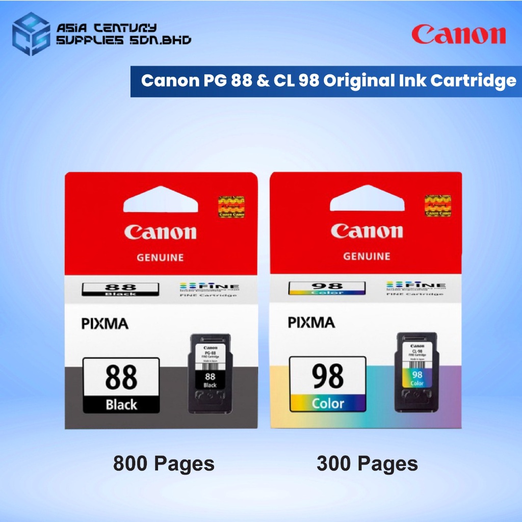 Canon PG88 (21ML) CL98 (15ML) Black / Color Original Ink Cartridge