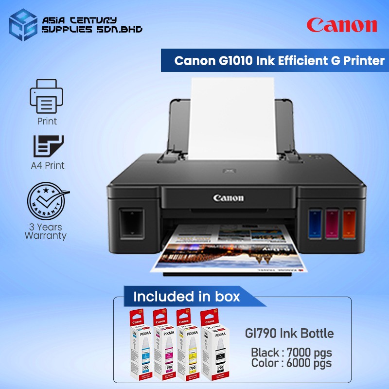 Canon Pixma G1010 Single Function Printer /Print only / Refillable