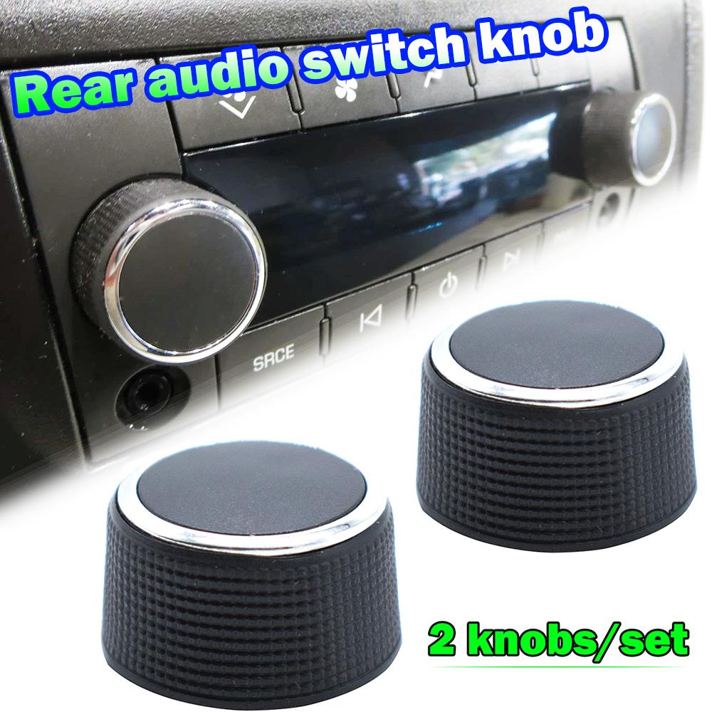 Pair Rear Audio Knobs Radio Volume Switch Button For Cadillac Escalade