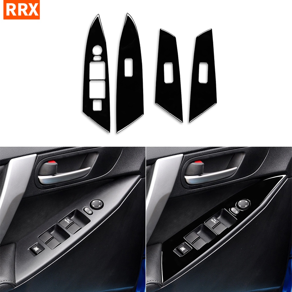 Car Window Lift Switch Panel Frame Sticker Piano Black For Mazda 3 Axela 20102013 Mazdaspeed 3