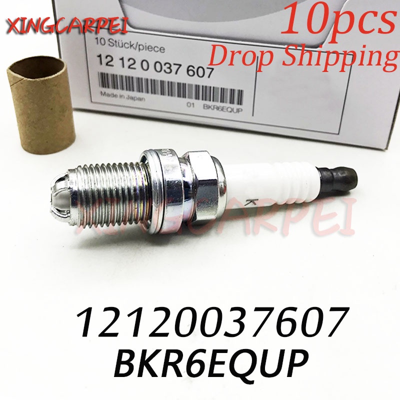 10pcs BKR6EQUP 12120037607 Spark Plug For BMW M62 M54 E38 E65 E34 E36