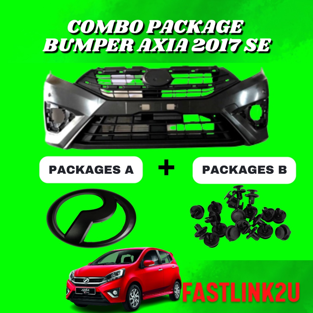 Fastlink Bodykit Perodua Axia 17 Se Front Bumper / Logo / Clip / Front