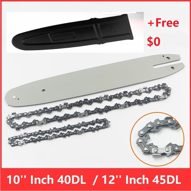 10"; 40DL 12'' inch 45DL 3/8 LP Semi Chisel Saw Chain Guide Bar Blade