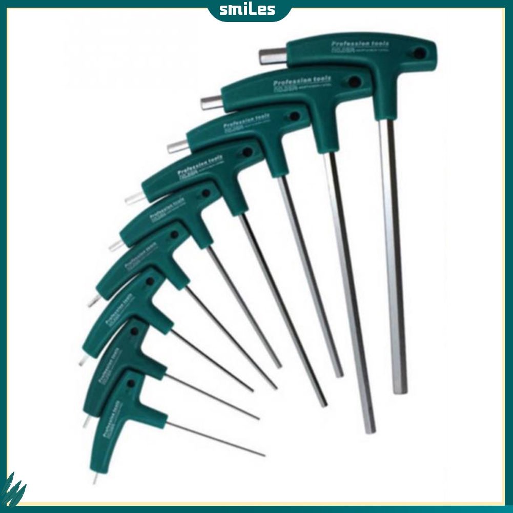(smiles) 1.5/2/2.5/3/4/5/6/8/10mm T Handle Hexagon Allen Wrench Hex Key ...