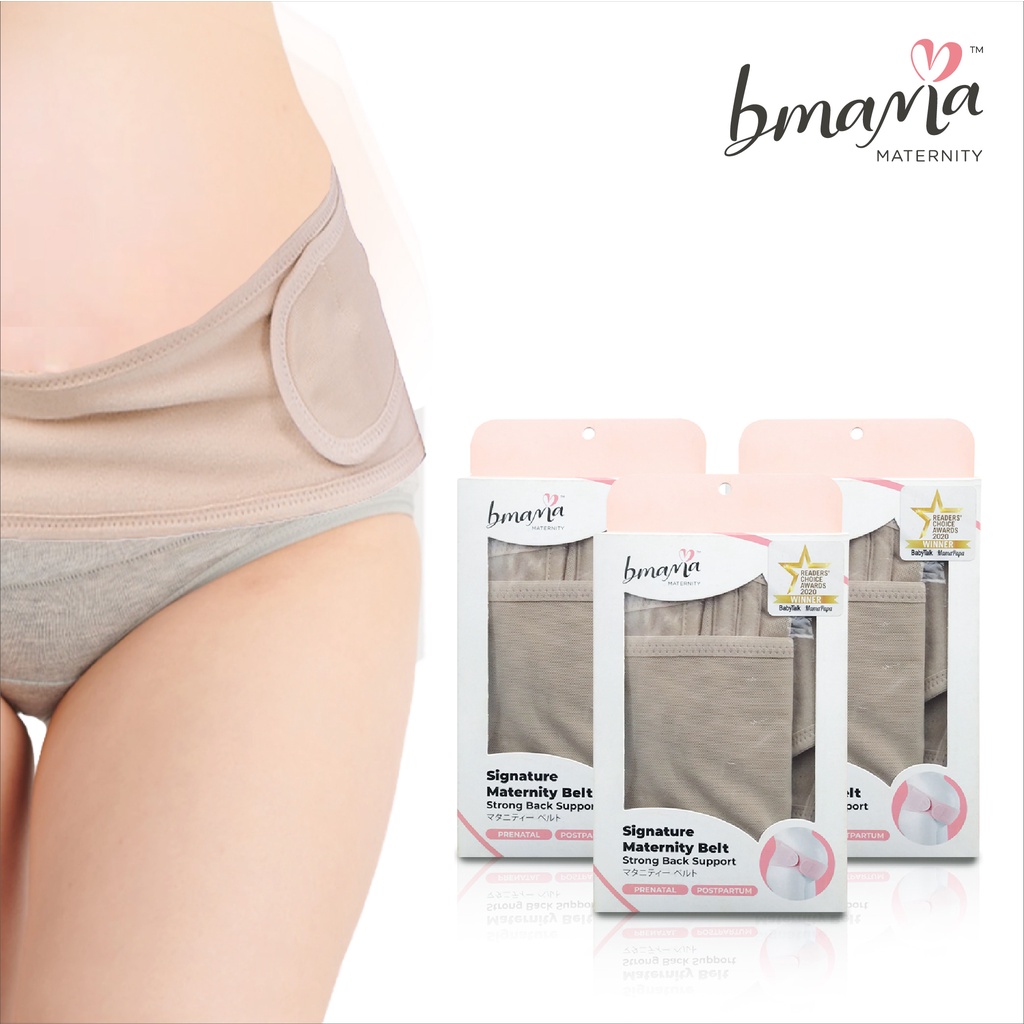3) Bmama Maternity Support Belt Pregnancy (Beige), Stretchy