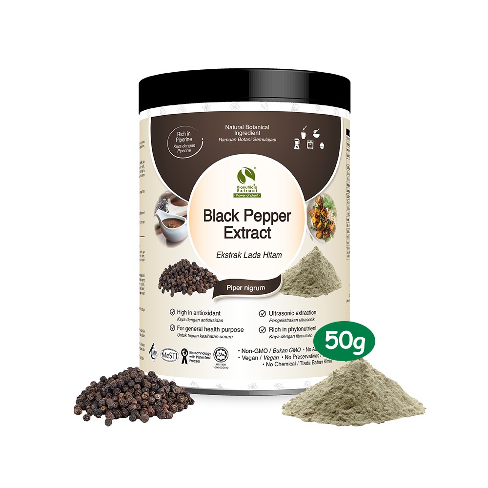 Black Pepper Extract Powder (50g/Can) King Of Spice. Boost digestion
